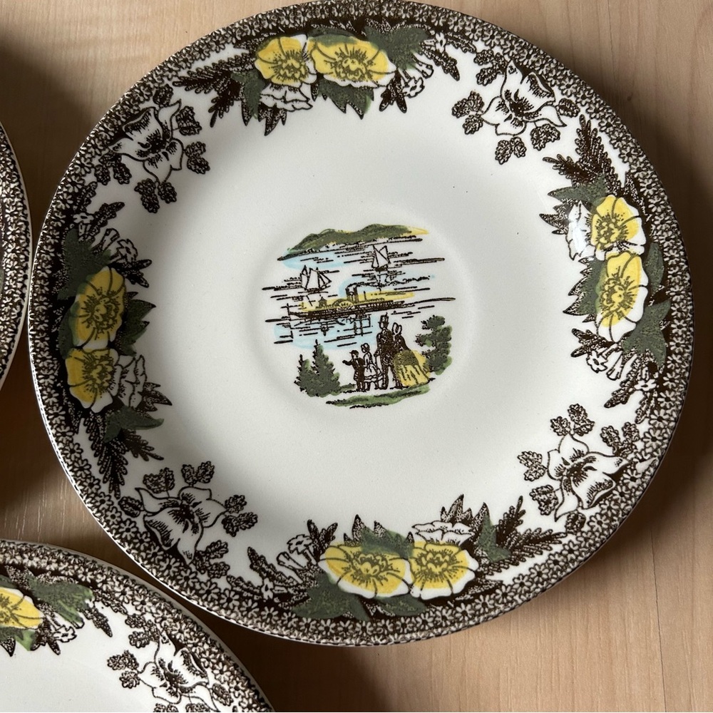 Fair Oaks by Royal China 6” Saucers - set of 3 - Picture 2 of 5